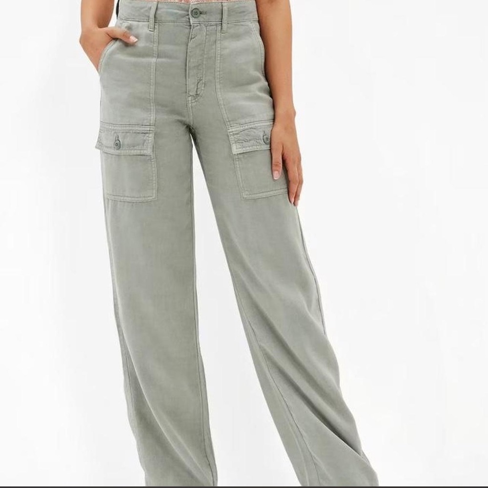 American Eagle Outfitters Olive Green Cargo Wide-Leg Pants
